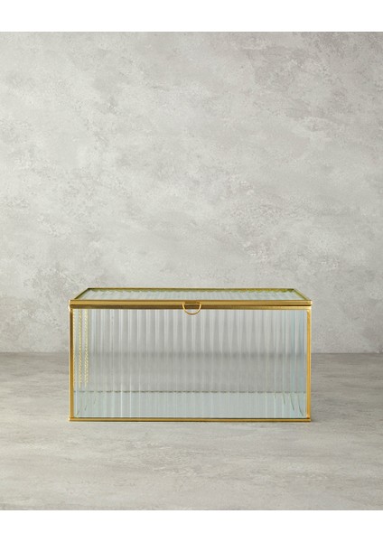 Luxury Cam Dekoratif Kutu 30X20X15 cm Gold