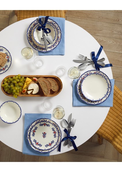 Bluebell Porselen Yemek Takımı 24 Parça 6 Kişilik Mavi