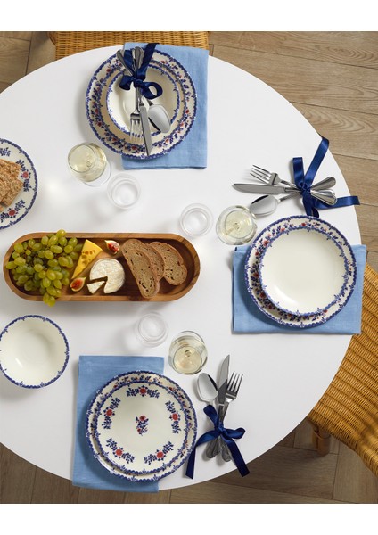 Bluebell Porselen Yemek Takımı 24 Parça 6 Kişilik Mavi