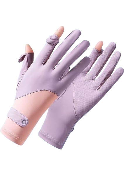Bayanlar Için Yaz Buz Ipek Güneş Koruyucu Eldiven (Yurt Dışından)