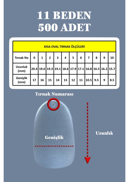 500 Adet Yeni Nesil Jel Destekli Oval Şekil Kısa Takma Tırnak Seti fiyatları