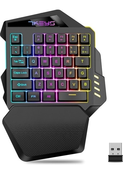 Pc Ps4 Için Tek El Mekanik Kablosuz Oyun Rgb Arkadan Aydınlatmalı Klavye (Yurt Dışından)