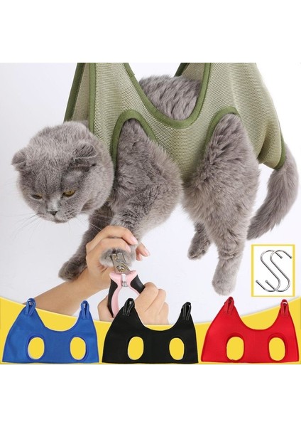 Siyah L 5-12.5 kg Kedi Bakım Tırnak Kesme Anti Scratch Bite Sabit Çanta Banyo Kırpma Kısıtlama Çantası Pet Güzellik Hamak Asılı Pet Malzemeleri Set (Yurt Dışından) modelleri