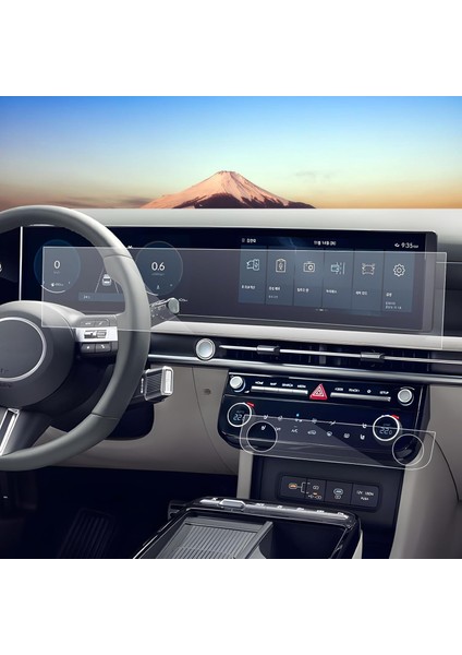 Hyundai Tucson Uyumlu 2025 Model Büyük Bilgi Ekranı ve Klima Kontrol Ünitesi 9H Nano Ekran Koruyucu