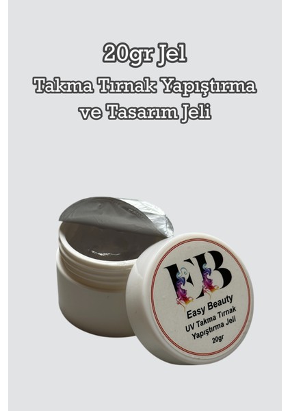 20ml 3D Nail Art Tasarım Jeli Takma Tırnak ve Charm Yapıştırıcısı Uv Işıkla Kullanılır Katı Formda