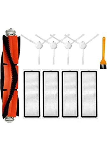 10 Adet Hepa Filtre Ana Yan Fırçalar Yedek Parçaları Xiaomi Dreame Bot D10 Plus RLS3D Robot Süpürge Fırçalı (Yurt Dışından)
