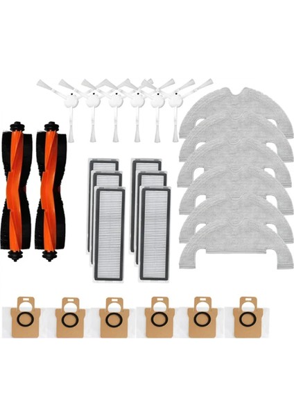 Xiaomi Robot Vacuum X10 Robot Vacuum Cleaner Aksesuarları Ana Yan Fırça Hepa Filtre Paspas Bezi Toz Torbası (Yurt Dışından)