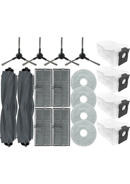 Dreame Mova E30 Ultra Vakum Yedek Parçaları Ana Silindir Yan Fırça Hepa Filtre Paspas Bezi Toz Torbası Aksesuarları (Yurt Dışından)