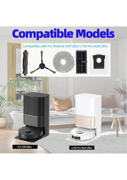 Dreame X30 ULTRA/L10S Pro Heat Ultra Robot Süpürge Ana Yan Fırça Hepa Filtreler Paspas Pedi Toz Torbaları Aksesuarlar (Yurt Dışından) fiyatları
