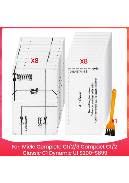 Miele Complete C1/2/3, Compact C1/2, Classic C1, Dynamic U1, S200-S899 Için Motor Koruma Filtresi ve Egzoz Filtresi (Yurt Dışından)