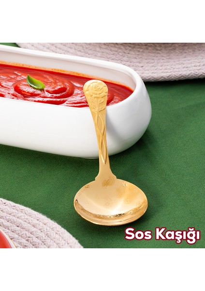 5217 Metal Gold Sos Kaşığı 13CM
