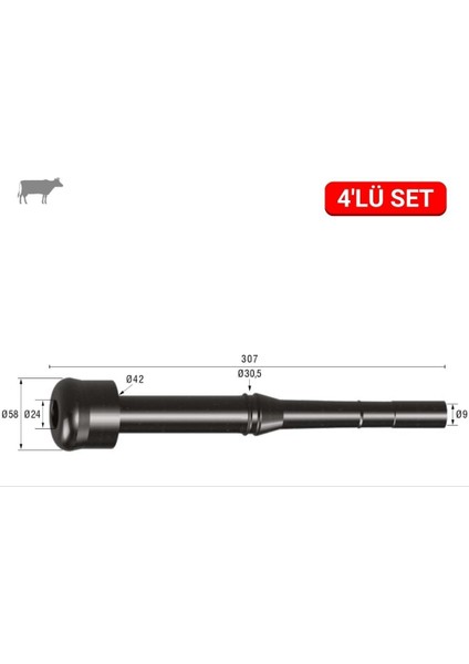 Ural Uzun Meme Lastiği (Kauçuk Memelik - 4 Lü Paket)