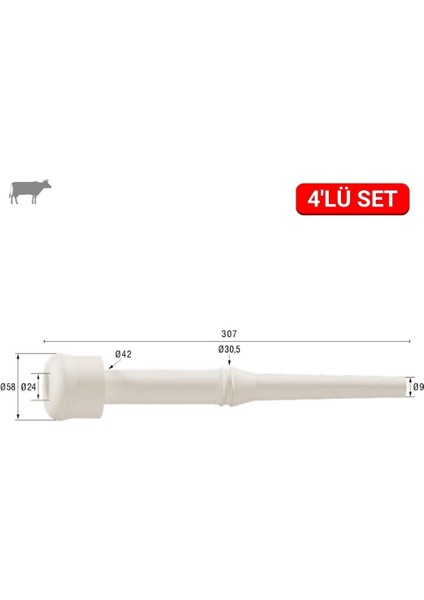 Ural Uzun Meme Lastiği (Silikon Memelik - 4 Lü Paket)