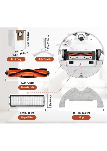 Dreame D10 Plus Robot Süpürge Yedek Parçaları Için Filtre Fırçası Paspas Pedleri Toz Torbası Aksesuar Seti (Yurt Dışından) fiyatları