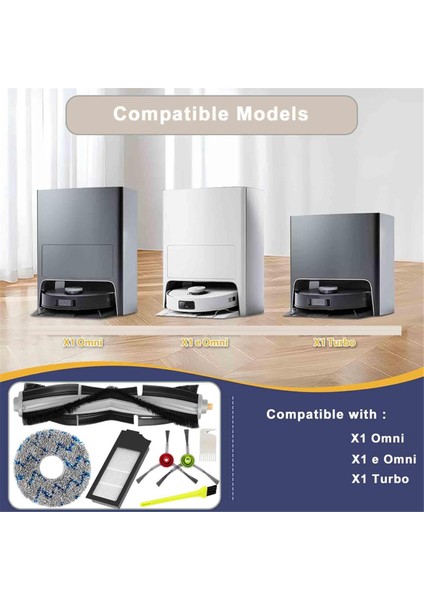 Ecovacs Deebot X1 OMNI/T10 Omni, X1 Turbo Için Aksesuarlar Ana Fırça, Hepa Filtreleri Dahil Yedek Parçalar (Yurt Dışından) fırsatları