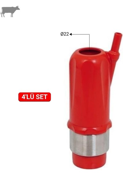 Ayz-Meme Lastiği (Memelik) Kılıfı (Kırmızı) (175GR) Çıkış Çapı: 22 mm (4'lü)