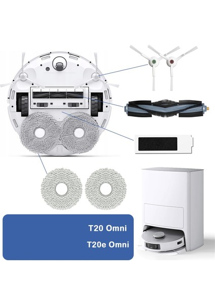 Ecovacs Deebot T20E OMNI/T20 Omni Için Aksesuar Seti, Silindir Fırça Filtresi, Robot Süpürge Yedek Parçaları (Yurt Dışından) modelleri
