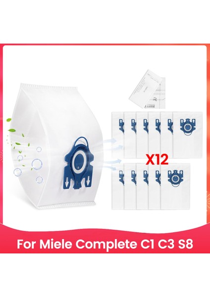 Miele Complete C1 C3 S8 Elektrikli Süpürge Aksesuarları Yedek Parçaları Için 14 Parça Toz Torbası Seti 3D Teknolojili Toz Torbası (Yurt Dışından)