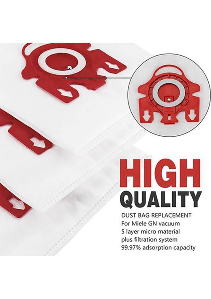 Miele S200, S300, S600, S4 S6 Compact C2 C1 Serisi Hazneli Elektrikli Süpürge Için 6'lı Yedek Fjm 3D Verimli Toz Torbası (Yurt Dışından) fırsatları