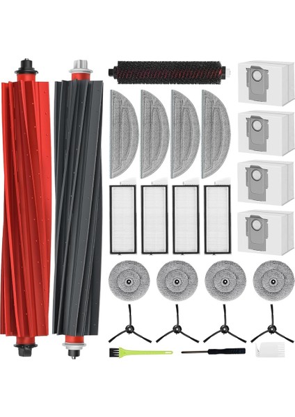 Roborock S8 Maxv Ultra Robot Süpürge Ana Yan Fırça Hepa Filtre Paspas Bezi Toz Torbaları Yedek Aksesuarları (Yurt Dışından)