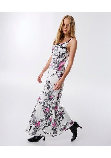 Floral Desen Saten Elbise TS1250002518018 modelleri