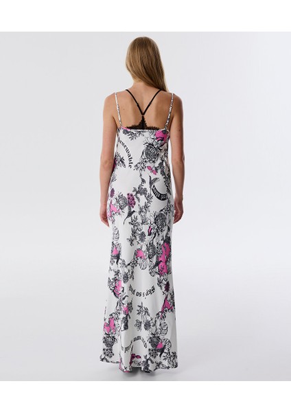Floral Desen Saten Elbise TS1250002518018 fırsatları