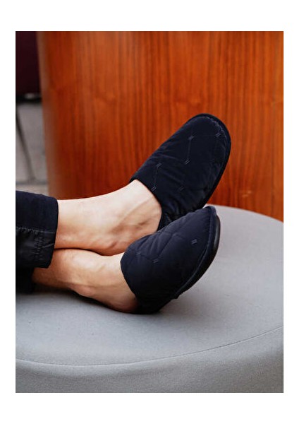 Navy Blue Baklava Canak Slipper Erkek Ev Terliği Can-Eblt Mavi modelleri