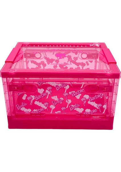 Barbie Lisanslı Pembe Serisi Yandan Açılır Katlanabilir Saklama Kutusu
