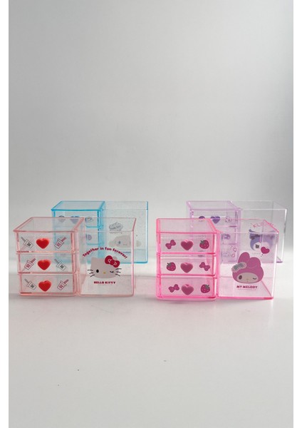 Sanrio Lisanslı Mini 3 Katmanlı Masa Düzenleyici (Hello Kitty) modelleri