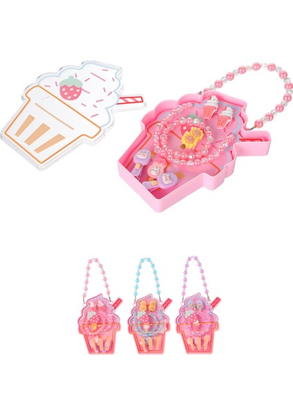 Lovely Serisi Küçük Dondurma Figürlü Toka Seti