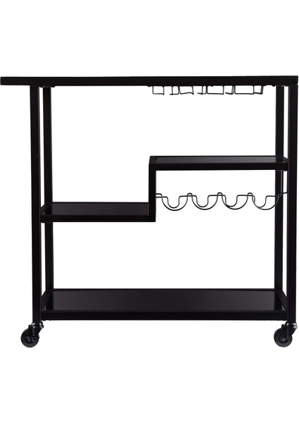 Şaraplık Servis Arabası Metal Ayna Raflı Kadehlik Sunum Arabası Beyaz fırsatları