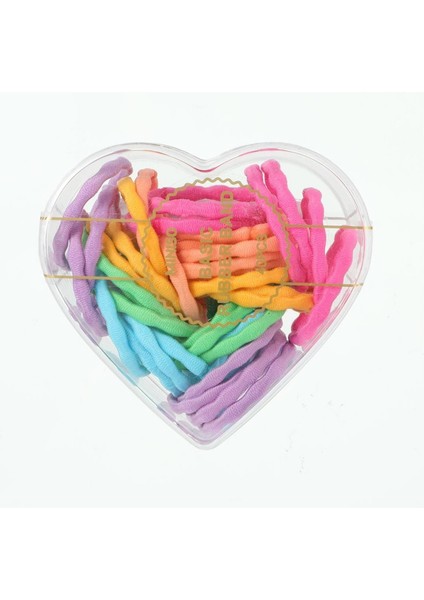 Kalpli Kutulu Renkli Mini Saç Lastiği (40 Adet)