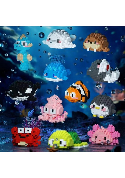 Bricks Sevimli Kaplumbağa Mini Blok Yapı Taşı Figür Marine Life