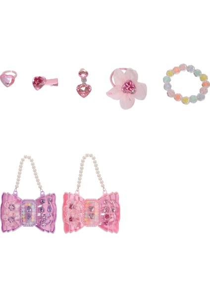 Kutulu Çiçekli Saç Aksesuarları ve Takı Seti modelleri