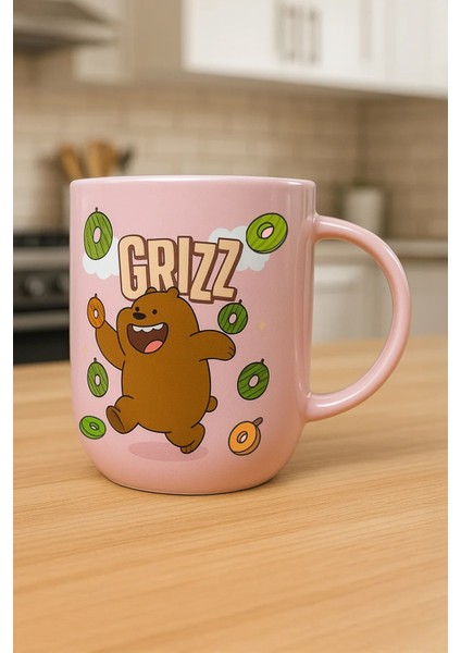 We Bare Bears Lisanslı Tatlı Serisi Kaşıklı 2'li Bardak Seti