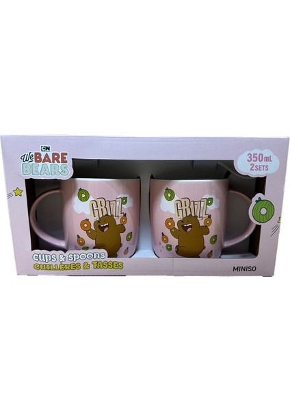 We Bare Bears Lisanslı Tatlı Serisi Kaşıklı 2'li Bardak Seti fiyatları