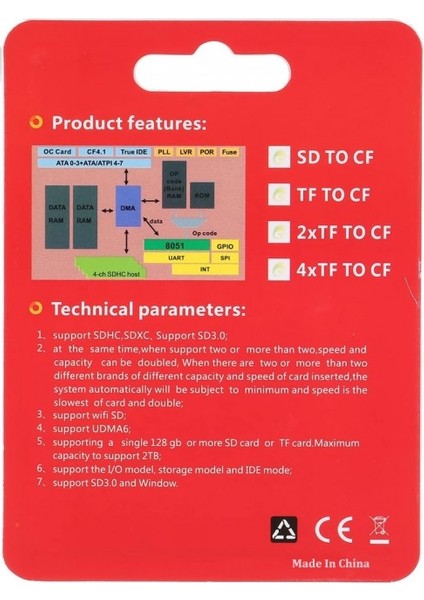Sd To Cf Kart Dönüştürücü Adaptör Compact Flash Tip I Çevirici