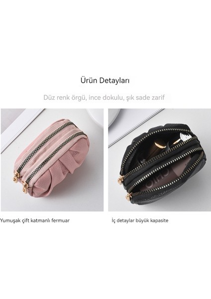 Blingbling1 Küçük Cüzdan Para Cüzdanı Pu Çok Fonksiyonlu Pliseli Stil Çift Fermuarlı Madeni Para Çantası (Yurt Dışından) fiyatları