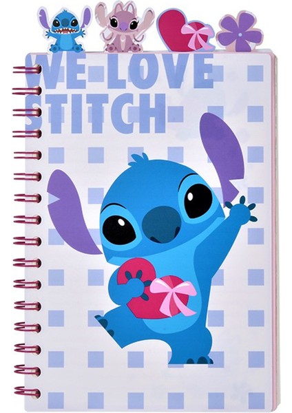 Disney Lisanslı Stitch&angel A5 Ayraçlı Telli Not Defteri