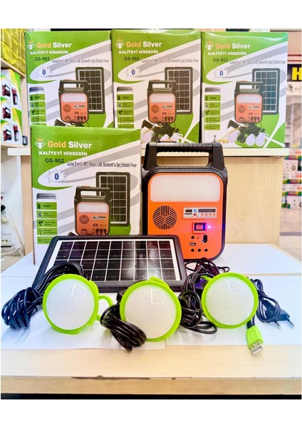 Gold Silver GS-902P Şarjlı Solar Fener Bluetooth Özelliği