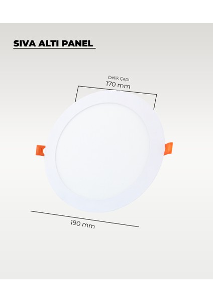 15W Sıva Altı Yuvarlak Slim LED Panel 4000K Gün Işığı - 2 Adet fiyatları