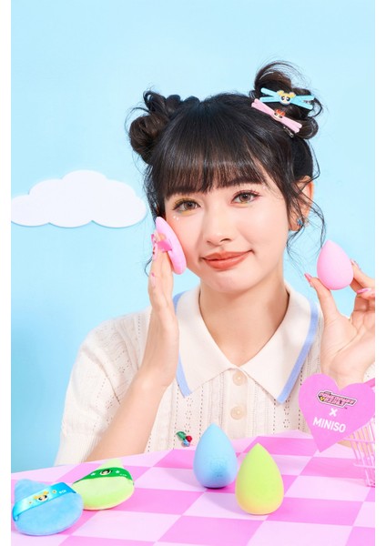 Powerpuff Girls Lisanslı Makyaj Süngeri ve Puf Seti Bubbles modelleri