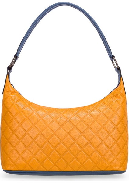 Kapitone Mavi-Sarı Kadın Omuz Çantası Blm 8107