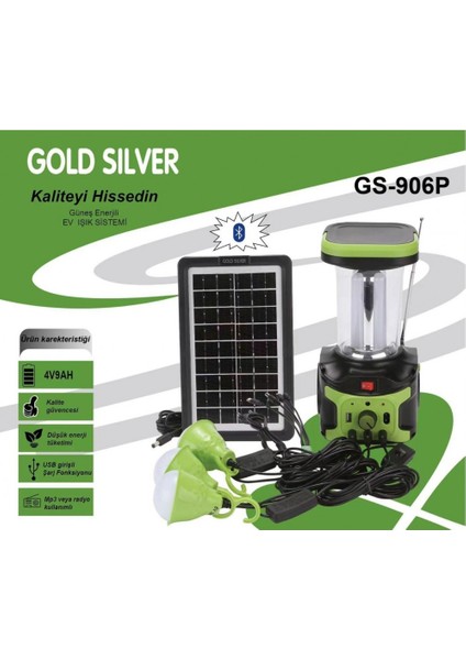 Goldsilver Gold Silver GS-906P Güneş Enerjili Solar Lamba