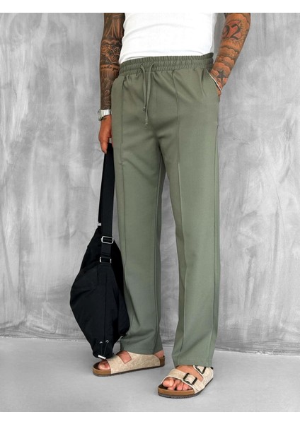 Erkek Beli Lastikli Baggy Pantolon Haki fiyatları