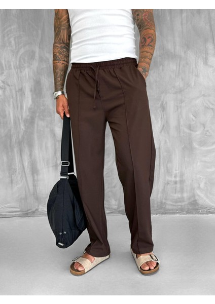 Erkek Beli Lastikli Baggy Pantolon Kahve fiyatları