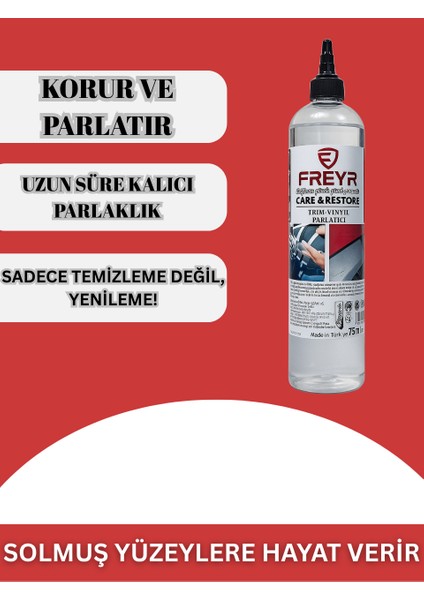 Trim Vinil & Plastik Koruyucu/yenileyici 400ML-PLASTIK Yüzey, Torpido Parlatıcı Bakımı