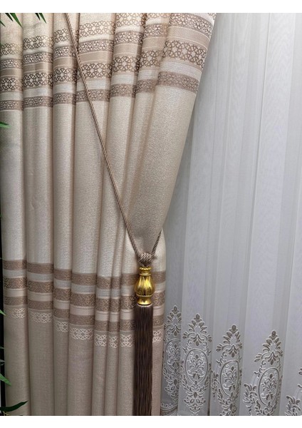 Nivemeshome St.pierre Krem FT614320 V-101 1/3 Sık Pileli Fon Perde Apm