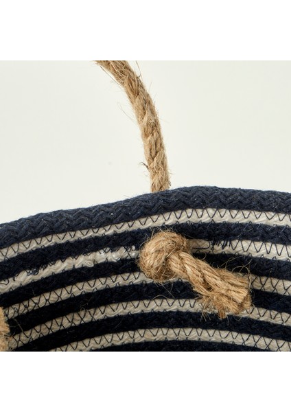 %100 Pamuk Valesa Kulplu Sepet Lacivert (21x21x23 cm) modelleri