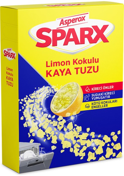 Sparx Bulaşık Makinesi Tuzu 1.5 Kg+Asperox Sparx Bulaşık Makinesi Temizleyicisi 250 Ml+Asperox Sparx Bulaşık Makinesi Parlatıcı&kurutucu 750 Ml--3'lü Set